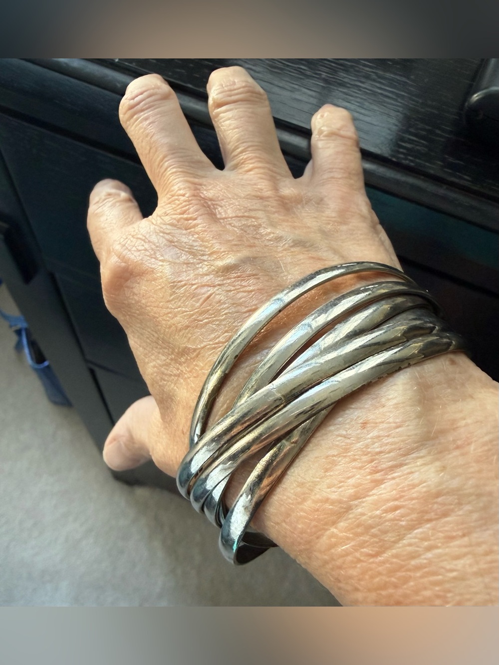 Vintage Multi-Interlocking Bangle Bracelets - Picture 3 of 3